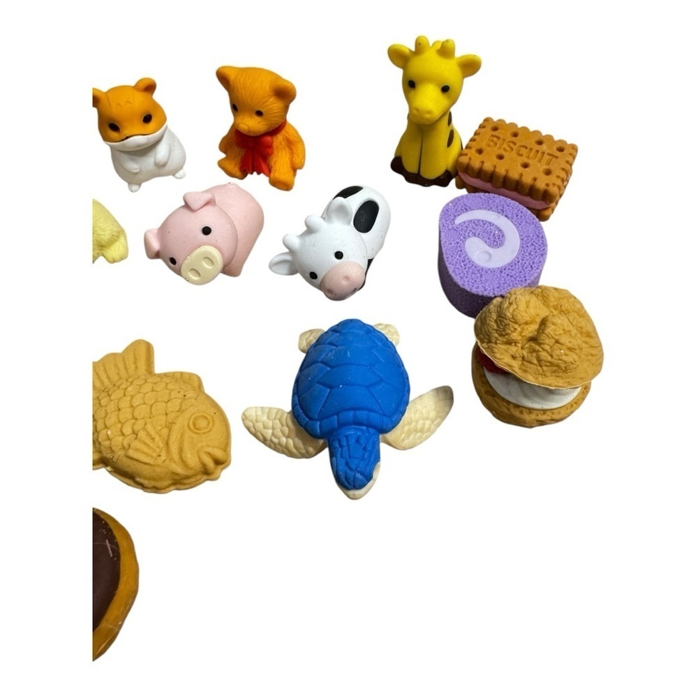 Iwako 3D Puzzle Erasers Lot Of 18 Assorted Animal and Food Erasers - Picture 3 of 5
